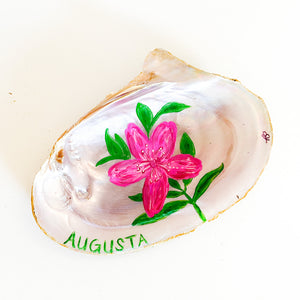 Augusta, GA Azaleas Hand-Painted Oyster Shell | Freshwater